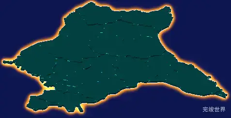 threejs哈尔滨市呼兰区geoJson地图3d地图添加金色效果